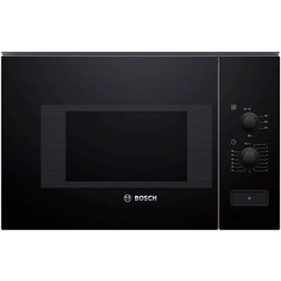 Four à micro-ondes encastrable Bosch avec porte en verre noir et commandes électroniques