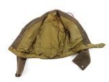 the back view of a brown jacket with a zipper on it