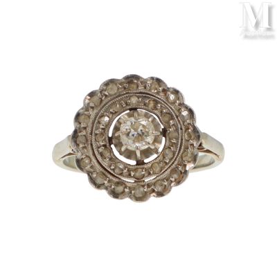 une image d'une bague en diamant sur fond blanc