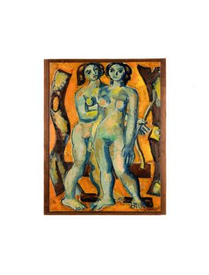 a painting of two nudes standing next to each other
