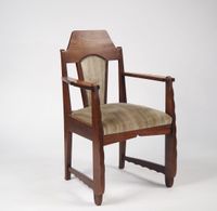 Fauteuil Art Déco anglo saxon en acajou et placage d'acajou. (photo 2)