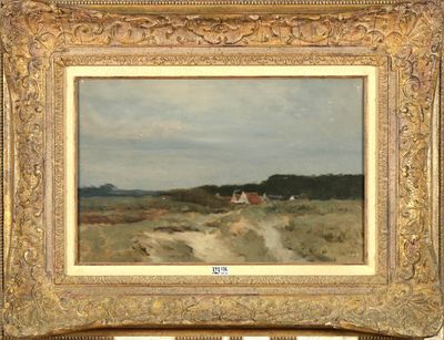 Huile sur toile "Paysage de Campine".