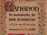 a close up of a book with a red and black design