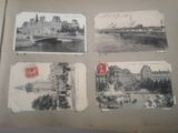 several old postcards of a city with a bridge over a river