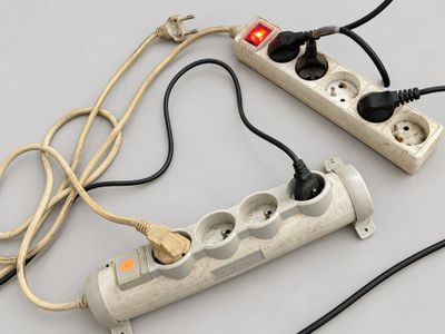 two electrical outlets connected to each other on a table