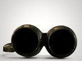 a pair of glasses that are sitting on a table