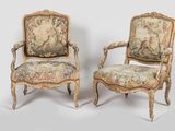 pair of louis xv style armchairs