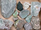 a box full of rocks and stones that are in a box