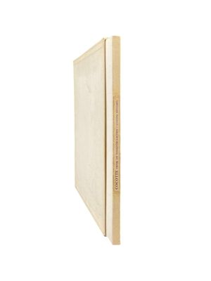 a book that is sitting on top of a white table