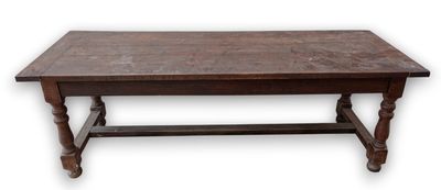 an old wooden table with a wooden top on a white background