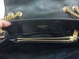 saint laurent black leather shoulder bag with gold chain