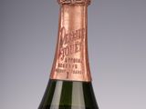 an image of a bottle of champagne with a horse on the label