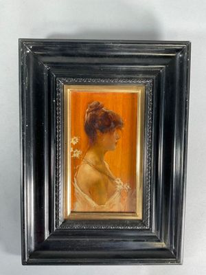 ECOLE FRANCAISE VERS 1900 "Profil de femme"