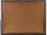 an image of a painting of a brown frame on a white wall