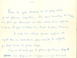 une vieille lettre manuscrite rédigée en français sur un bout de papier
