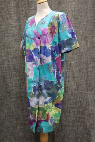 UNGARO Sola Donna Paris – Robe vintage d’été à motif fleuri manch...