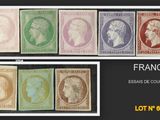 un lot de quatre timbres de couleurs différentes représentant un homme