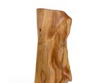 wooden sculpture of a man ' s face on a white background