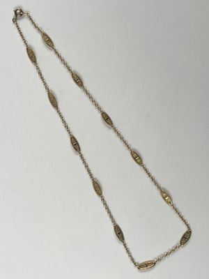 Chaine en or 750 millièmes à maille forçat et maille filigra… - Photo 1