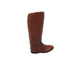 a close up of a pair of brown boots on a white background
