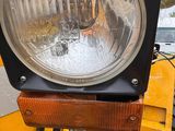 a close up of a light on the front of a truck