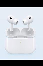 an image of a pair of airpods sitting on top of a white box