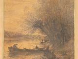 une image d'une peinture représentant un bateau dans l'eau