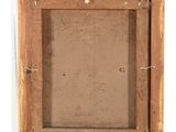 a painting of a wooden frame hanging on a wall