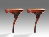 a pair of george ii mahogany side tables