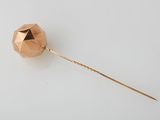 rose gold plated lapel pin with a faceted rose on a gold stick