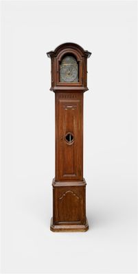 Horloge grand-père Louis XVI en chêne, signée : 'Martin à Hu…