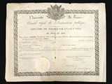 an old document with a picture of a crown on it