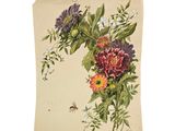 a painting of a bunch of flowers on a piece of paper