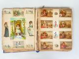 an open book with pictures of people on it