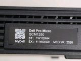 the back of a dell pro micro computer with a sticker on it