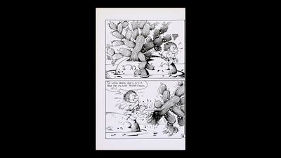 the comic strip is black and white with a picture of a man and a woman