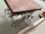 a table that is sitting on a cart in a room