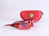 Lunettes de soleil Ferrari à monture rouge et verres miroirs rouges