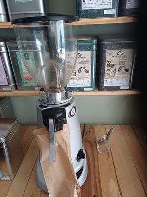 a blender that is sitting on a wooden table