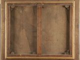 an image of a painting on a easel with a wooden frame