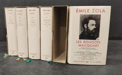 four books in a row with a picture of a man in a suit