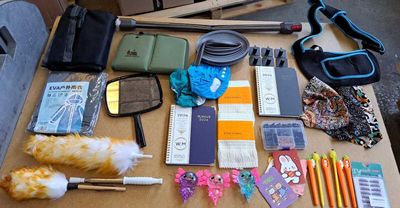 a table with a lot of items that are on it