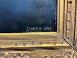 an image of a close up of a painting on a wall