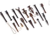 a lot of different types of weapons that are on the table