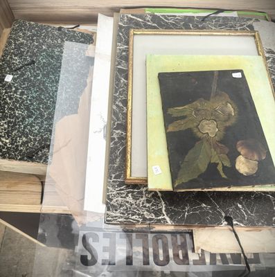 a picture of a painting on display in a glass case