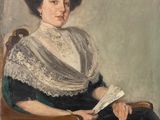 une image représentant un tableau où l'on voit une femme assise sur une chaise en train de lire un livre