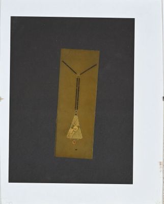 Dessin préparatoire de collier pendentif en platine, diamant…