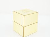 yellow square box with three drawers on a white background