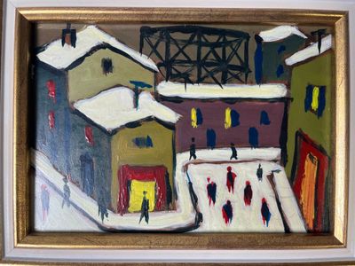 Attribué à Henri AUTRAN Paysage de neige - Photo 1