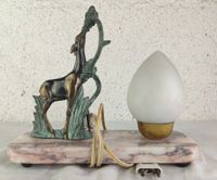 Lampe art déco à décor de biche sur socle marbre (photo 4)